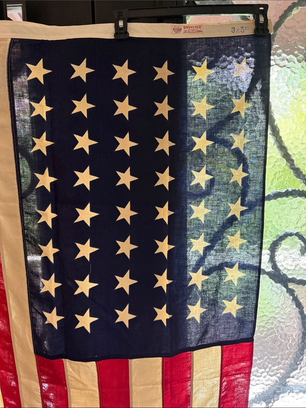 Vintage 48 Star American Flag Annin Defiance 3x5 Sewn Stripes Cotton USA